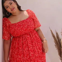 Polago Clothing Floral Print Georgette Empire Dress-picture-14