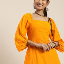Taavi Woven Legacy Self-Design Ethnic Motifs Pure Cotton Empire Dress-22