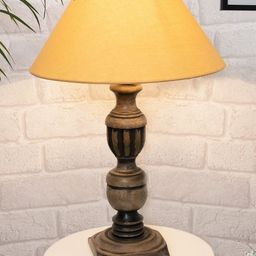 Homesake Gold-Toned Rustic Antique Frustum Table Lamp With Shade-49