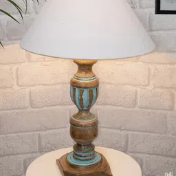 Homesake White Rustic Distress Frustum Table Lamp With Shade-15
