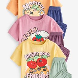 NEXT Infant Set Of 3 Printed Pure Cotton T-Shirt with Pyjamas-12