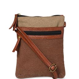 Mona B Colourblocked Structured Canvas Sling Bag-12