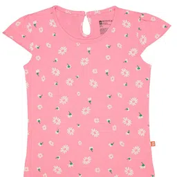 Bodycare Infant Girls Floral Printed Short Sleeves Cotton T-shirt-image-35