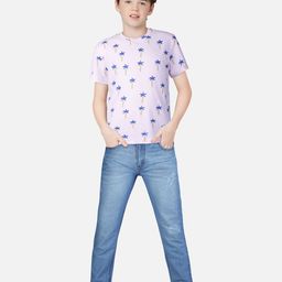Palm Tree Boys Conversational Printed Cotton T-shirt-image-54
