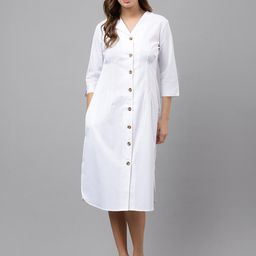 Hancock Pure Cotton Shirt Style Midi Dress-image-43