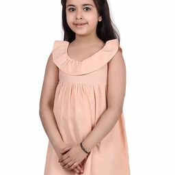 Miyo Girls Ruffles Detail Cotton A-Line Dress-image-19