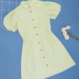 Pantaloons Junior Puff Sleeve Shirt Dress-20