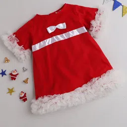 MANY FROCKS & Red Net T-shirt Dress-image-40