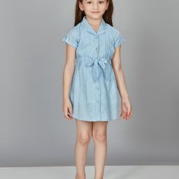 Peppermint Shirt Collar Short Sleeves Shirt Dress-image-71