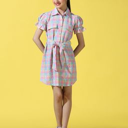 Cherry & Jerry Girls Seersucker Checked Shirt Dress-image-74