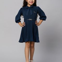 Macwin Girls Accordion Pleated Chiffon A-Line Dress-image-66