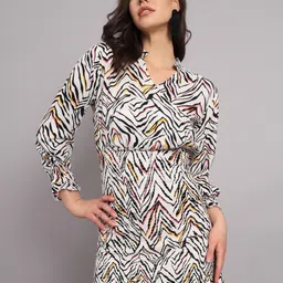 The Dry State Black Animal Print Shirt Dress-image-65