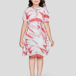Peppermint Abstract Printed High Neck Fit and Flare Dress-picture-18