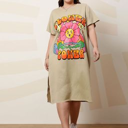 Athena Ample Plus Size Graphic Printed T-shirt Dress-image-82