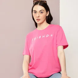 Kook N Keech Friends Printed Drop-Shoulder Sleeves Oversized Pure Cotton T-shirt-image-53