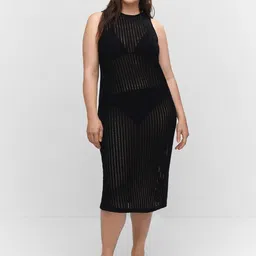 MANGO Crochet Sheath Midi Dress-picture-20