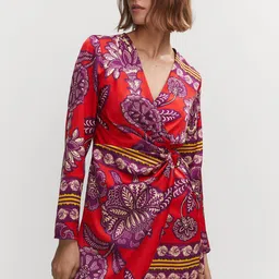MANGO Floral Print Satin Mini Dress-image-89