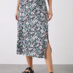 DOROTHY PERKINS Floral Print Midi A-Line Skirt-image-42