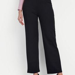 Next One Women Relaxed Straight Leg Straight Fit High-Rise Easy Wash Formal Trousers-picture-37