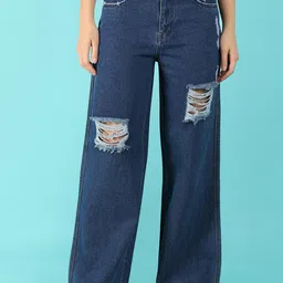 UNLIMITED Women High-Rise Highly Distressed Cotton Jeans-image-36