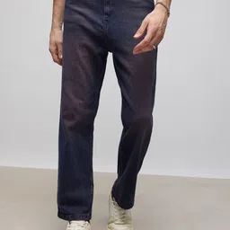 FREAKINS Men Black Straight Fit High-Rise Clean Look Cotton Jeans-image-1