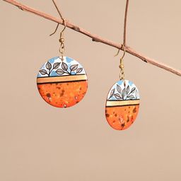 AAKRITI ART CREATIONS Brass-Plated Circular Drop Earrings-13