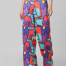 ONLY Women Printed Straight Fit High-Rise Trousers-image-62
