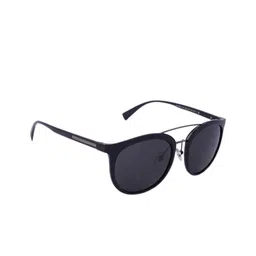 MARC LOUIS Unisex Black Lens & Black Oval Sunglasses with Polarised and UV Protected Lens-16