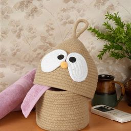 FABINALIV Beige & White Cartoon Design Multipurpose Foldable Organiser With Lid-17