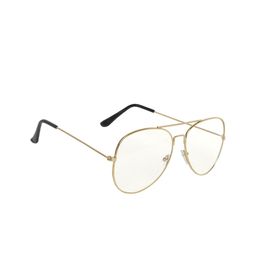 ALIGATORR Unisex Clear Lens & Gold-Toned Aviator Sunglasses with UV Protected Lens AGR_AVI-20