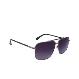 MARC LOUIS Unisex Purple Lens & Gunmetal-Toned Square Sunglasses Polarised & UV Protected-18