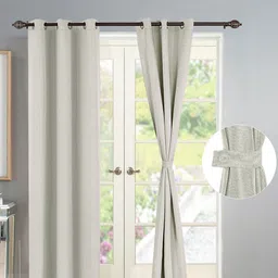 Deco Window Grey Set of 2 Room Darkening Door Curtain-46