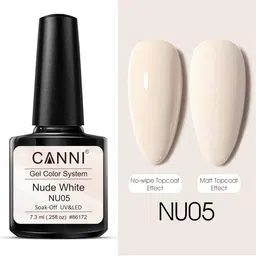 CANNI Nude White UV-LED Soak-Off French Manicure Gel Nail Polish - Shade NU05-image-19