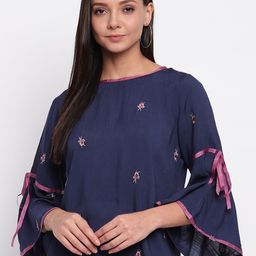 Mayra Bell Sleeves Floral Embroidered Top-image-76