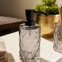 Pure Home and Living Black Prism Texture Glass Soap Dispenser-21