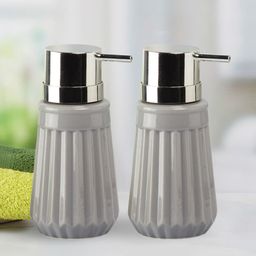 Kookee Grey 2 piece Abstract Ceramic Soap Dispenser-26