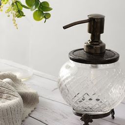 Decor de Maison Black & Transparent Textured Metal Soap Dispenser-17
