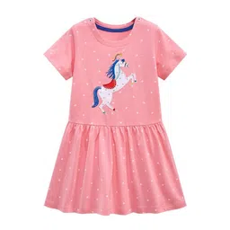 StyleCast x Revolte Girls Pink Polka Dot Print Layered Cotton Drop-Waist Dress-13