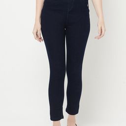 Crimsoune Club Women Navy Blue Skinny Fit High-Rise Stretchable Jeans-image-64