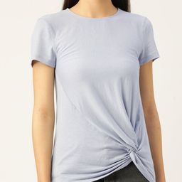 Macy's Ideology Blue Round Neck Twisted Top-image-25