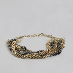 RICHEERA Women Gold-Toned & Gunmetal-Toned Gold-Plated Multistrand Bracelet-picture-2