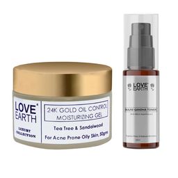 LOVE EARTH Set of Rajni Gandha Toner Face Mist 100 ml + 24K Gold Moisturizing Gel 50 g-48