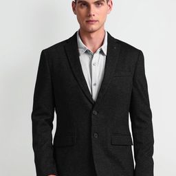 Arrow Notched Lapel Single-Breasted Slim-Fit Casual Blazer-image-61