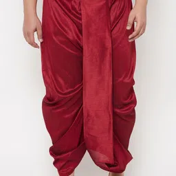 VASTRAMAY Men Maroon Solid Relaxed-Fit Dhotis-picture-26
