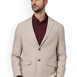 Celio Slim-Fit Notched Lapel Collar Single-Breasted Casual Blazer-image-23