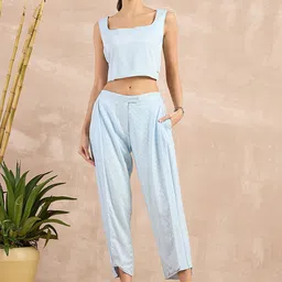 First Resort by Ramola Bachchan Women Striped Smart Tapered Fit Pleated Trousers-image-70