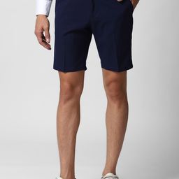 Peter England Men Slim Fit Self Design Textured Mid-Rise Casual Chino Shorts-picture-17