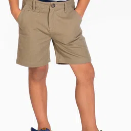 Cherry Crumble Boys Khaki Solid Regular Fit Shorts-image-63