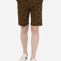 JADE BLUE Men Printed Mid-Rise Slim Fit Pure Cotton Shorts-picture-18