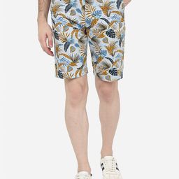 JADE BLUE Men Printed Slim Fit Mid-Rise Pure Cotton Shorts-image-12